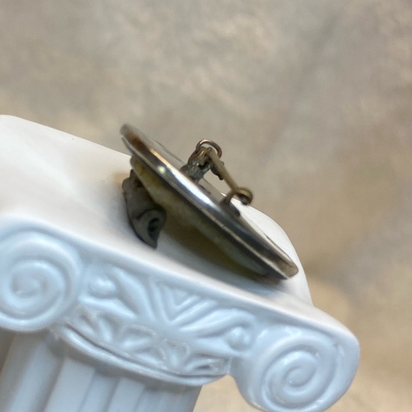 VINTAGE SILVER CAMEO ABALONE MOTHER OF PEARL ITALY Sterling 1850-1900’s C-clasp - Picture 7 of 12